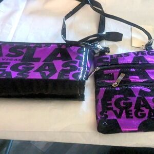Las Vegas - 2pc (Purple magenta color) purse and mini  crossbody
